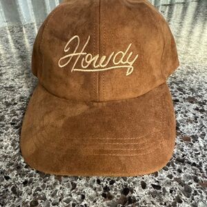 Brown Suede 'Howdy' Cap